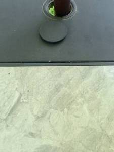 lot 5 image: Metal Framed Tile Top Patio Table