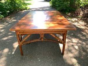 lot 6 image: Bamboo and Wood Super Sturdy Dining Table