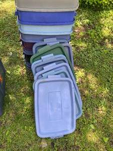 lot 28 image: Ten Storage Bins with lids