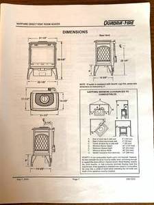 lot 4 image: Black Cast Iron Freestanding Fireplace - Quadra-Fire Sapphire Direct Vent Gas Stove