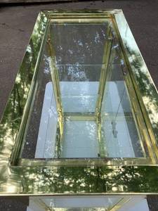 lot 85 image: Brass Finished Framed Glass Display Cabinet