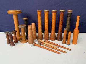 lot 100 image: Large collection of Antique Thread Spools