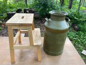 lot 106 image: Step Stool and Milk Can