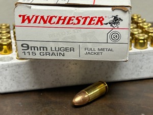 lot 25 image: (50) Rounds Winchester 9mm-Luger 115grain FMJ