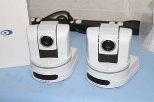 lot 10 image: Lot of 2 - Vaddio PowerVIEW HD-30 Robotic Pan  Tilt  Zoom PTZ Cameras  Conferencing Security Surveillance