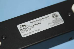 lot 11 image: Middle Atlantic PD-1415C-NS Commercial  Industrial 14-Outlet 15-Amp Corded Power Vertical Outlet Strip