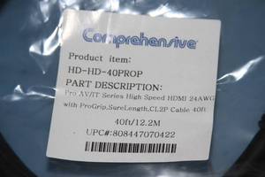 lot 16 image: Lot of 2 - Comprehensive HD-HD-40PROP Pro AV  IT Advanced Series Plenum Rated HDMI Cables - 40