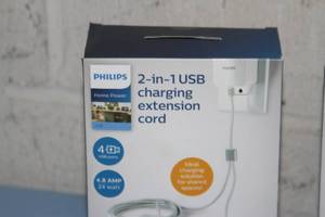 lot 17 image: Lot of 3 - NEW - Philips 2-in-1 USB Charging Extension Cable  Cord Systems