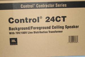 lot 18 image: Pair of NEW JBL Control 24CT Compact Background  Foreground Ceiling Loudspeakers  Pro Audio Speakers