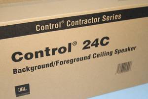 lot 37 image: Pair of NEW JBL Control 24C Compact In-Ceiling Pro Audio Loudspeakers  Speakers
