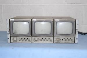 lot 40 image: Panasonic WV-BM500 Tube  CRT Security  Surveillance Monitors (Qty. 3) in Rack Mount