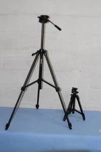 lot 105 image: Lot of 2 - Sony Video - Digital Camera  Photography Adjustable Tripods - Standard & Portable