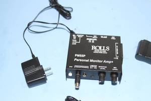 lot 108 image: Portable  Personal Monitor Pro Audio Amplifier Lot - Rolls PM55P (x2) and Behringer Compact Headphone Amp
