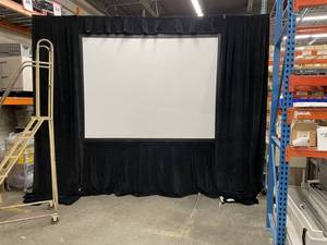 lot 101 image: Large Video Projection  Projector Screen - AV Stumpfl 6x8 Monoblox COMPLETE  Screen System w Drape Kit