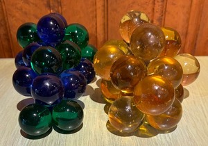lot 39 image: Pair of Vintage Glass Grape Bunches