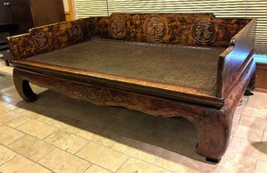 lot 2 image: Antique Chinese Wood Opium Bed