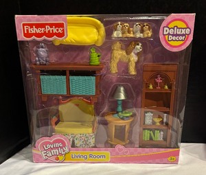 lot 300A image: (2) NEW Fisher Price Loving Family Play Sets including Fisher Price Loving Family Living Room Play Set