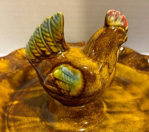 lot 134 image: Vintage MCM Deviled Egg Glazed Ceramic Platter by California USA