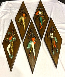 lot 22 image: 5 Vintage MCM Turner Wall Plaques