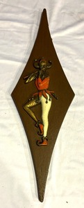 lot 181 image: Set of Two Vintage Jester Wall Plaques by Burwood