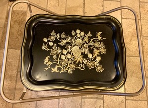 lot 50 image: Amazing Vintage Mid Century TV Tray Rolling Cart