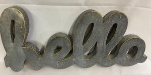 lot 306 image: Metal Hello Wall Mount Sign