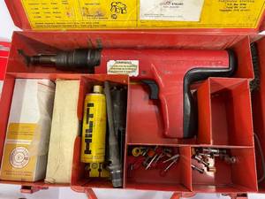 lot 320 image: Hilti DX350 Piston Drive Tool with Fastners in Original Case