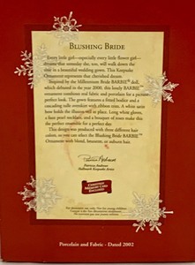 lot 219 image: Blushing Barbie Bride Keepsake Ornament, New