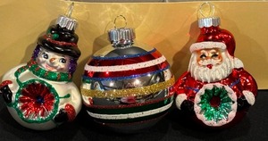 lot 275 image: Set of Nine Shiny Bright Christopher Radko Vintage Inspired Ornaments