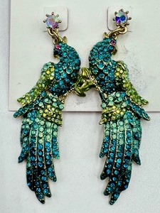 lot 249A image: New Betsy Johnson Peacock Keeping Up with the Critters Earrings