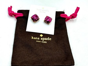 lot 254A image: Pair of Kate Spade Pink Glitter Earrings - NEW