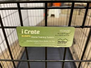 lot 346 image: Metal I-Crate Pet Kennel with Two Doors