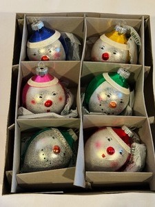 lot 408 image: Set of Six Christopher Radko Shiny Brite Glass Ornaments