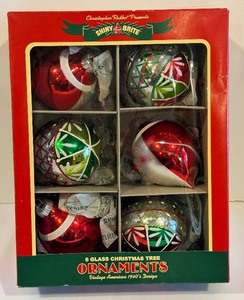 lot 409 image: Set of Six Christopher Radko Shiny Brite Glass Ornaments