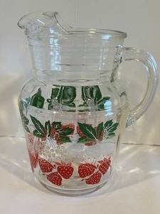lot 272 image: Mid Century Juice Pitcher with Strawberry Design
