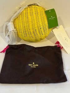 lot 237 image: Kate Spade Picnic Perfect Lemon Wicker Purse - NWT