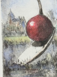 lot 65 image: Michael Bond Drypoint Etching, Spoon Bridge Minneapolis