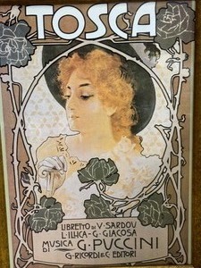 lot 57 image: Tosca, Puccini, Vintage Poster Wall Art, Framed Print