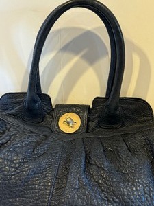 lot 403A image: Stuart Weitzman Black Leather Handbag