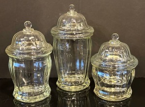 lot 447 image: Set of Three Vintage Inspired Mercantile Style Candy  Counter Jars