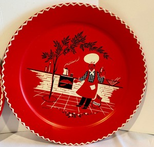 lot 487 image: Pair of Vintage Metal BBQ Trays
