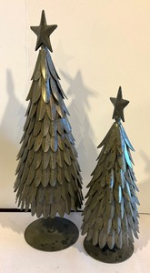 lot 497 image: Five Festive Metal Tree Figurines