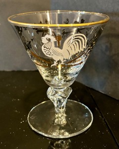 lot 510 image: 8 Vintage Rooster Cocktail Glasses by Libbey