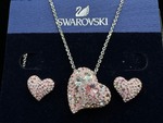 Swarovski Alana Pink Crystal Pave Heart Earrings Item