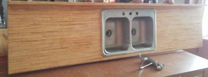 lot 602 image: Kitchen Counter With Sink, Faucet.