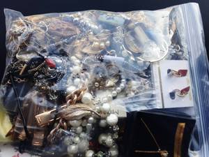 lot 3 image: Bulk Lot Of Costume Jewelry In 2 Gallon Storage Bag Approx. 10 Lbs.