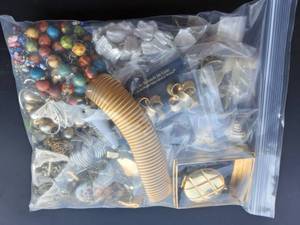 lot 4 image: Bulk Lot Of Costume Jewelry In 2 Gallon Storage Bag Approx. 10 Lbs.