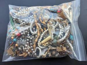 lot 8 image: Bulk Lot Of Costume Jewelry In 2 Gallon Storage Bag Approx. 10 Lbs.