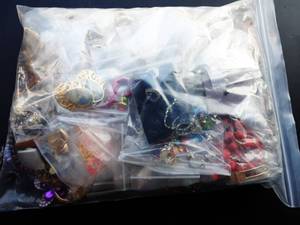 lot 9 image: Bulk Lot Of Costume Jewelry In 2 Gallon Storage Bag Approx. 10 Lbs.