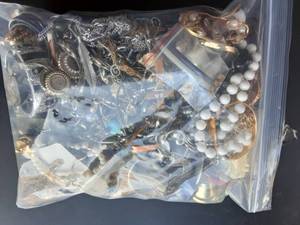 lot 12 image: Bulk Lot Of Costume Jewelry In 2 Gallon Storage Bag Approx. 10 Lbs.